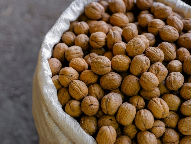 Fresh walnuts at the market