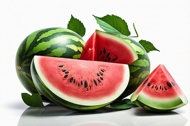 fresh watermelon on a clean white background