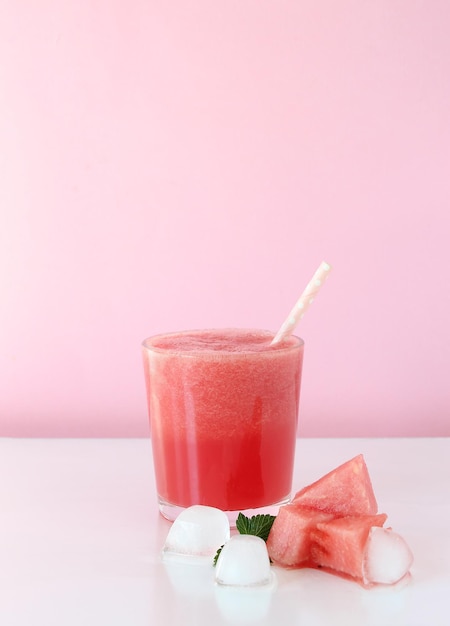 Fresh watermelon juice Homemade fruit slices