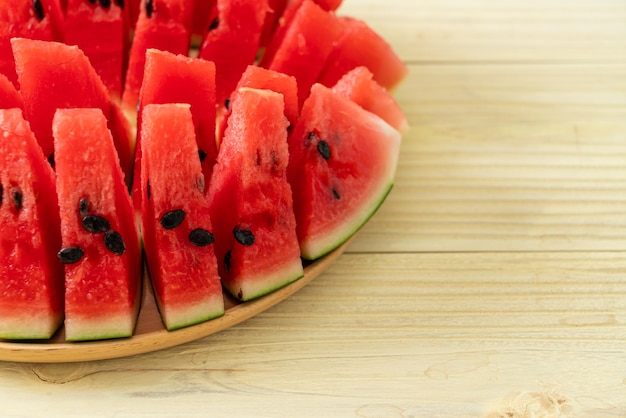 Fresh watermelon sliced on plate