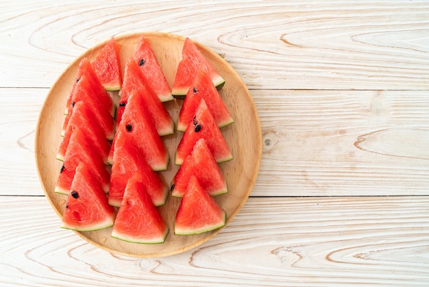 Fresh watermelon sliced on plate