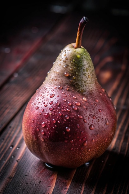 Photo fresh and wet pear fruit