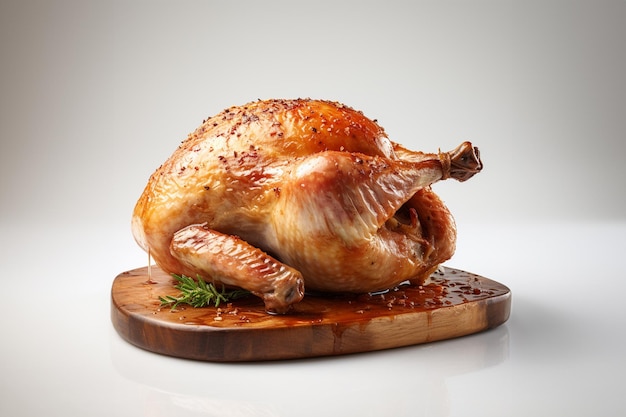 Fresh whole chicken on white background