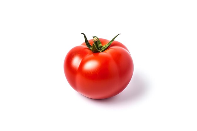 Fresh whole red tomato isolated on white background