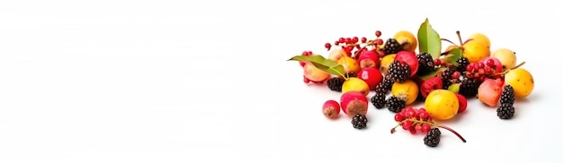 Fresh wild forest tropical exotic berries isolate on white background AI generated