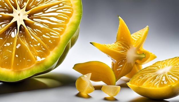 Fresh yellow starfruit with high vitamins