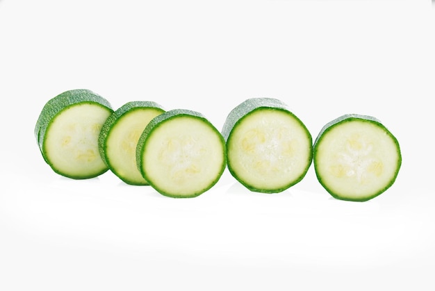 Fresh zucchini isolated on a white background