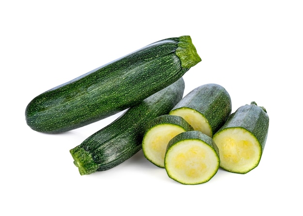 Fresh zucchini, squash, isolated on a white background.