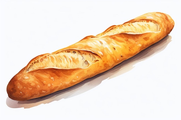 Photo freshly baked baguette drawing