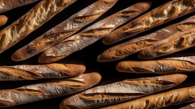 Freshly Baked Baguette Horizontal Background