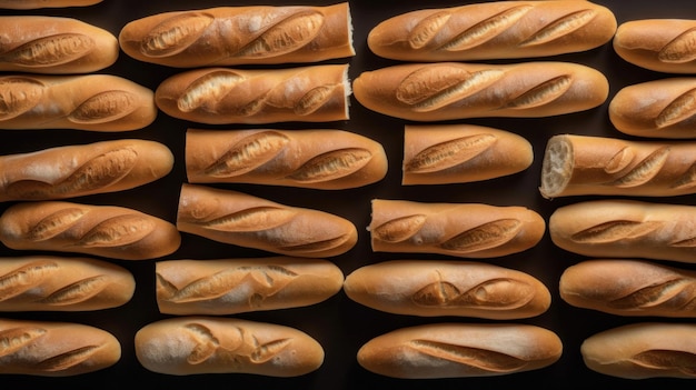 Freshly Baked Baguette Horizontal Background