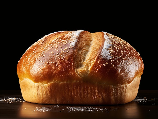 Freshly baked bread on a dark background