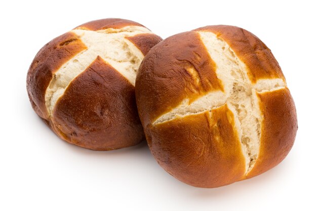 Freshly baked bread isolated.