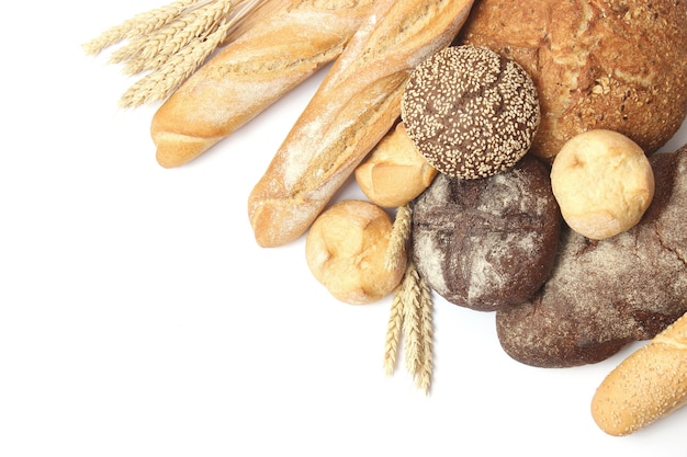 Freshly baked bread on the table closeup