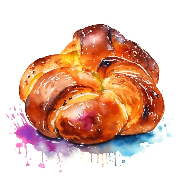 Freshly Baked Challah Bread Square Background