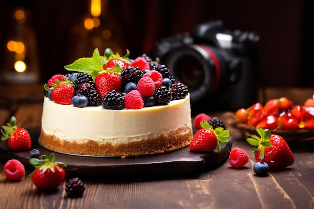 Freshly Baked Cheesecake with Fruit Topping