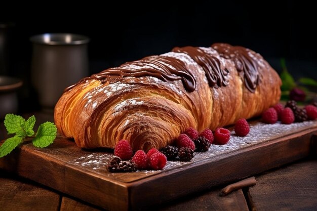 Freshly baked chocolate pastry a sweet indulgence generated