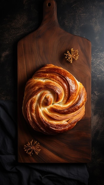 Freshly Baked Danish Pastry Vertical Background