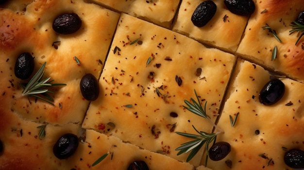 Freshly Baked Focaccia Horizontal Background