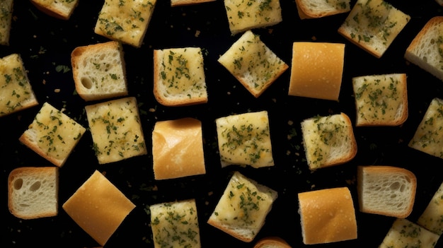 Freshly Baked Garlic Bread Horizontal Background