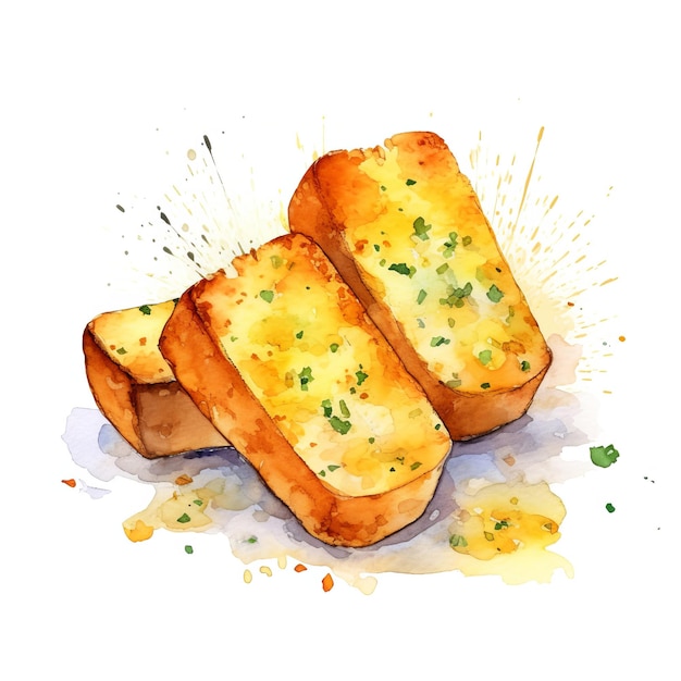 Freshly Baked Garlic Bread Square Background