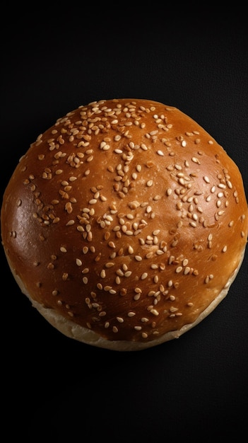 Freshly Baked Hamburger Bun Vertical Background