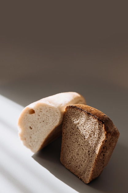 Freshly baked homemade bread Close up of whole wheat bread