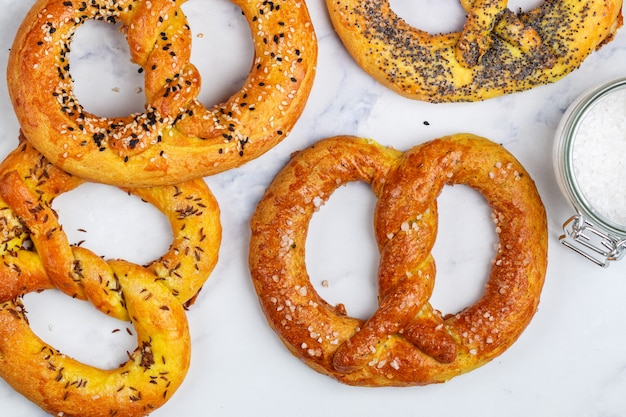 Freshly baked homemade pretzel