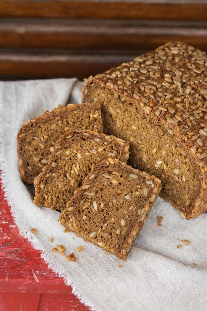 Freshly baked loaf of rye bread