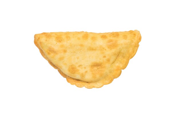 Freshly baked meat pie isolated on a white background