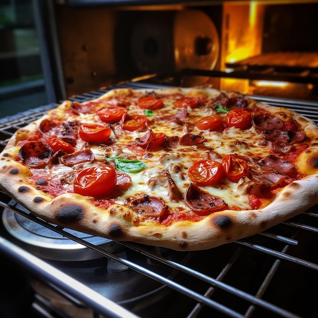 Freshly baked pizza