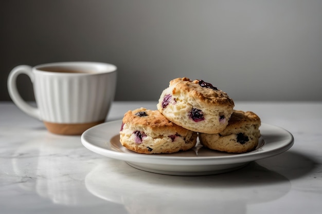 Freshly Baked Scones on a Plate