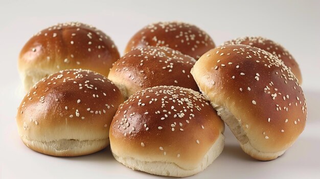 Photo freshly baked sesame seed burger buns