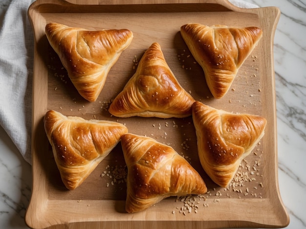 Freshly Baked Triangular Pastries A Delightful Treat