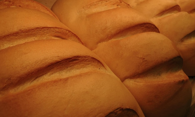 Freshly baked warm crispy bread detailed texture background