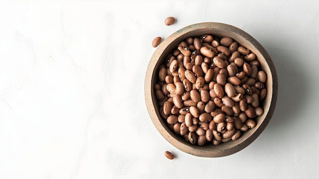 Freshly Cooked Pinto Beans in a Bowl with Copy Space Above for Text or Graphics