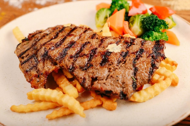 freshly grilled beef steak meat