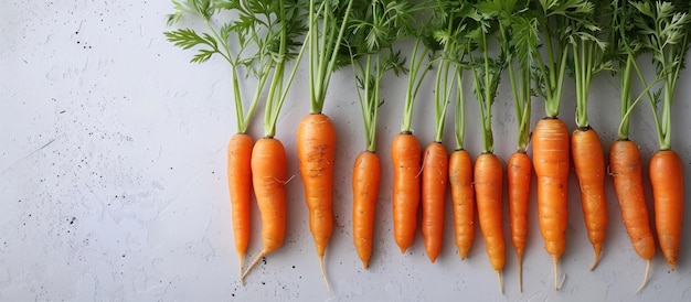 Freshly Harvested Carrots with Green Tops