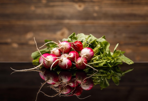 Photo freshly harvested radishes