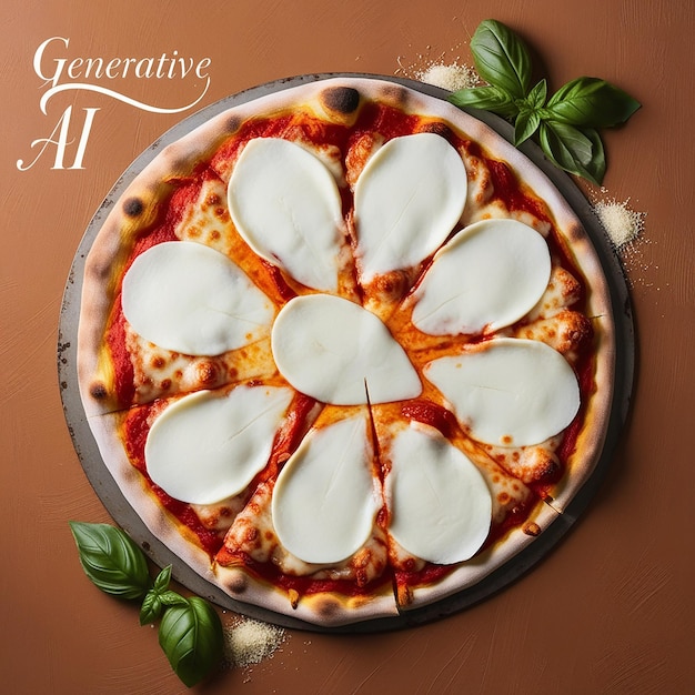 Photo freshly italian pizza with mozzarella cheese slice generative ai