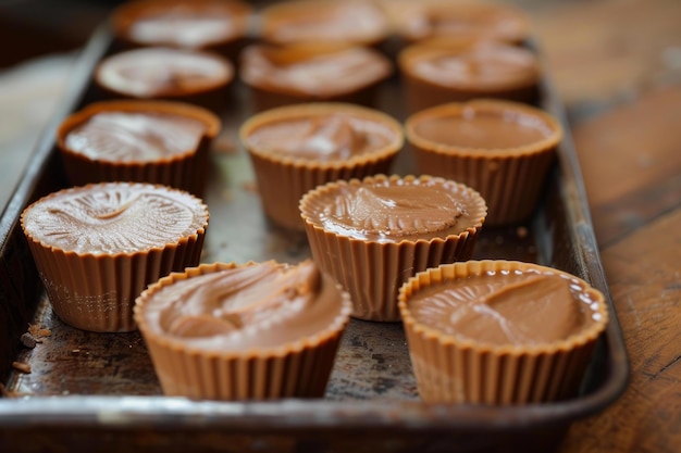 Freshly made chocolate peanut butter cups