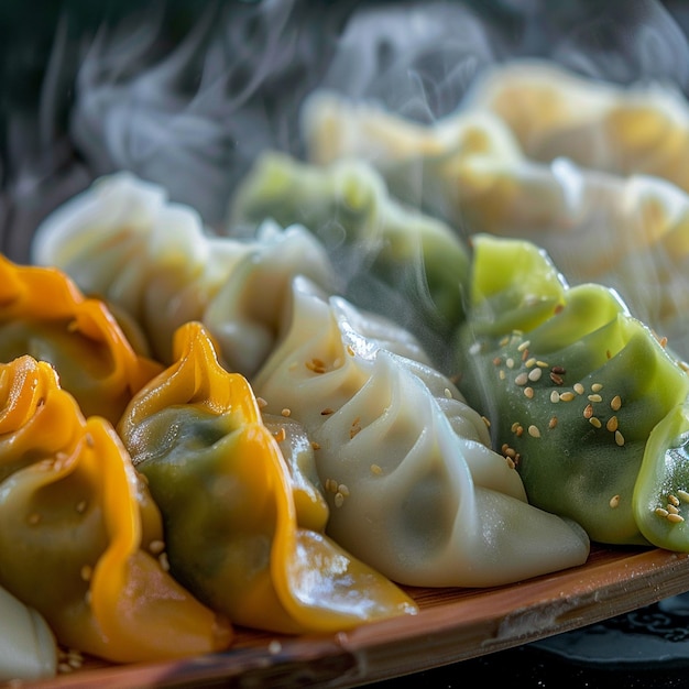 Photo freshly made dumplings