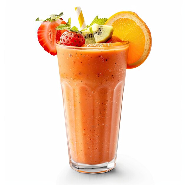 Photo freshly pressed fruit vegetable juice smoothie