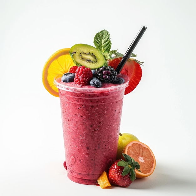 Photo freshly pressed fruit vegetable juice smoothie