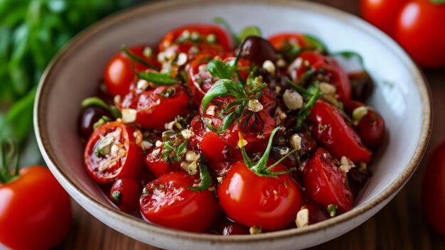 Photo freshly sliced tomatoes ready to be savored