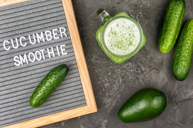 Freshly squeezed cucumber juice. Useful smoothie