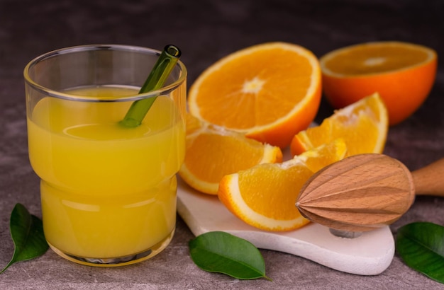 Freshly squeezed orange juice in a glass