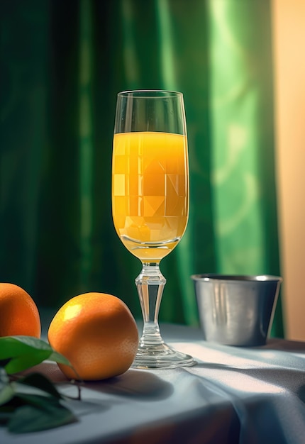 Freshly Squeezed Orange Juice Served in a Glass