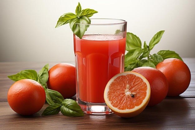 Freshly Squeezed Tomato Bliss on white background Tomato juice image photography