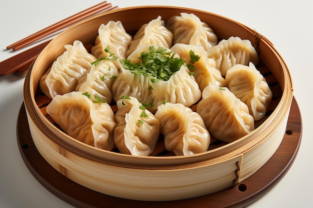 freshly steamed Chinese dumplings